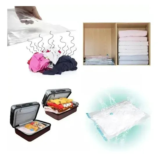 Pack De Bolsas Al Vacío Reutilizables Figoimport Para Ropa Y Edredones (12 Unidades)