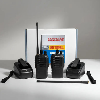 Dos Radio Transmisor Walkie Talkie Bf-777s Baofeng Woki Toki Negro