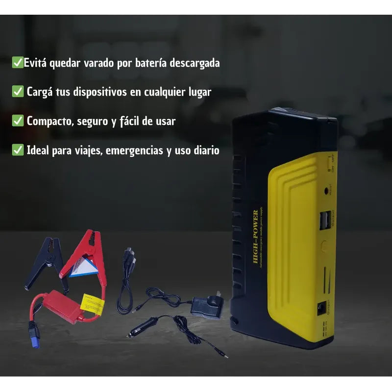Partidor Powerbank Cargador Bateria Auto Y Inflador Rueda