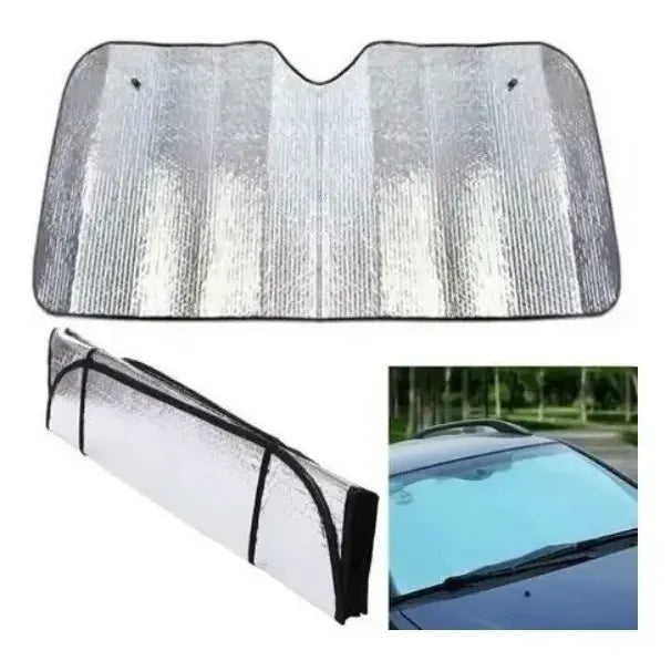 Parasol Retráctil Para Auto Y Camioneta Con Protección Uv E Impermeable  130x60 Cm Gris