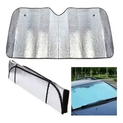 Parasol Retráctil Para Auto Y Camioneta Con Protección Uv E Impermeable  130x60 Cm Gris