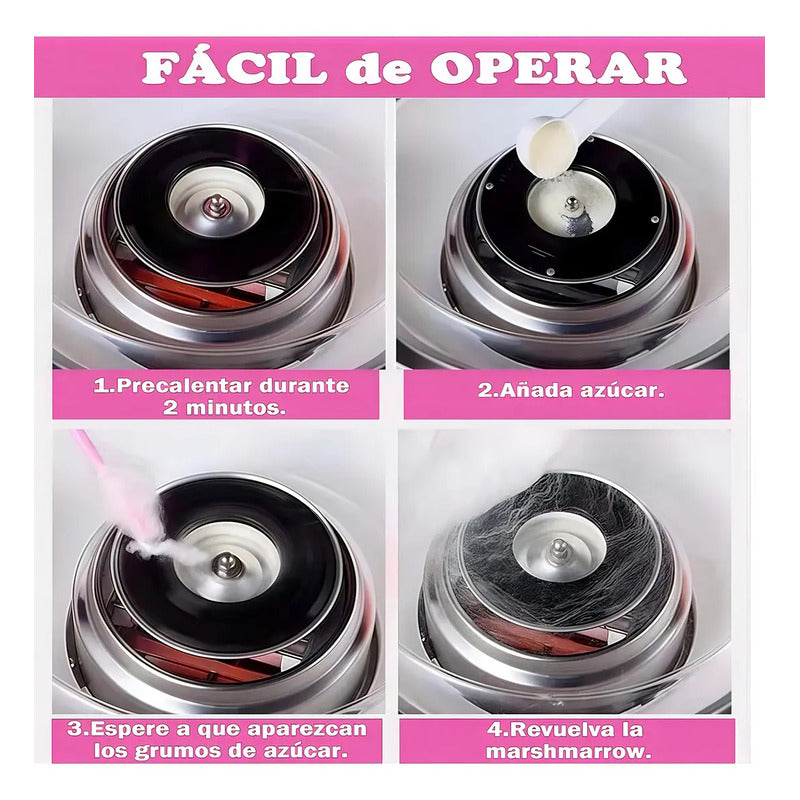 Máquina De Algodón De Azúcar Eléctrica Figoimport Rosa De 500w Para Postres
