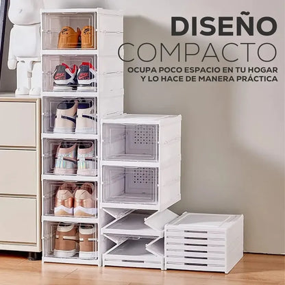 Zapatera Plegable De 6 Niveles Organizador De Almacenamiento Blanco
