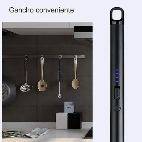 Encendedor Eléctrico Recargable Portátil Usb Para Cocina Color Negro Surtido