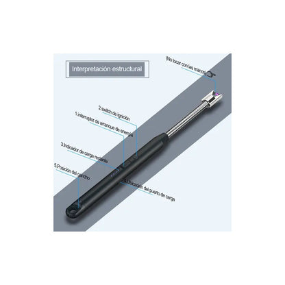 Encendedor Eléctrico Recargable Portátil Usb Para Cocina Color Negro Surtido