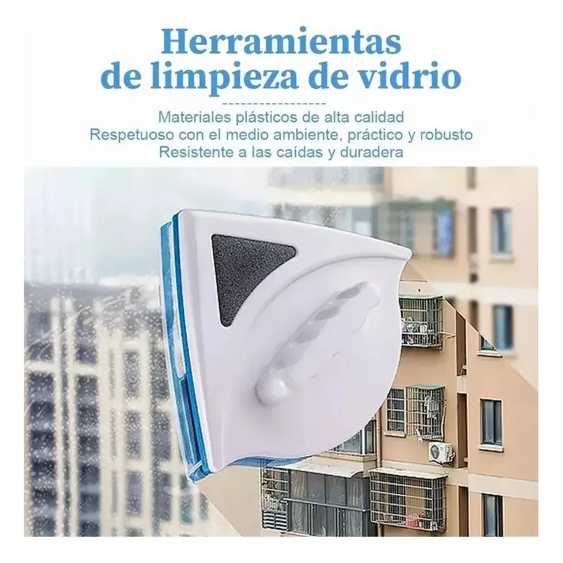 Limpiavidrios Magnético Triangular De Doble Cara Para Ventanas, De Figostore