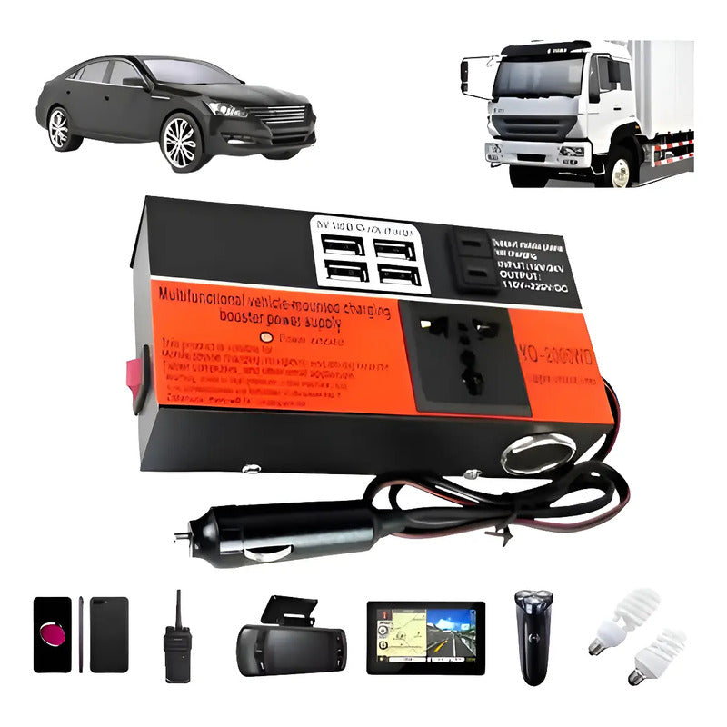 Inversor Auto 200w 12v A 220v Con Usb