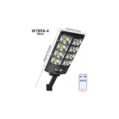 Pack X3 Foco Luminaria Para Pared Exterior Led Solar 400w  Negro