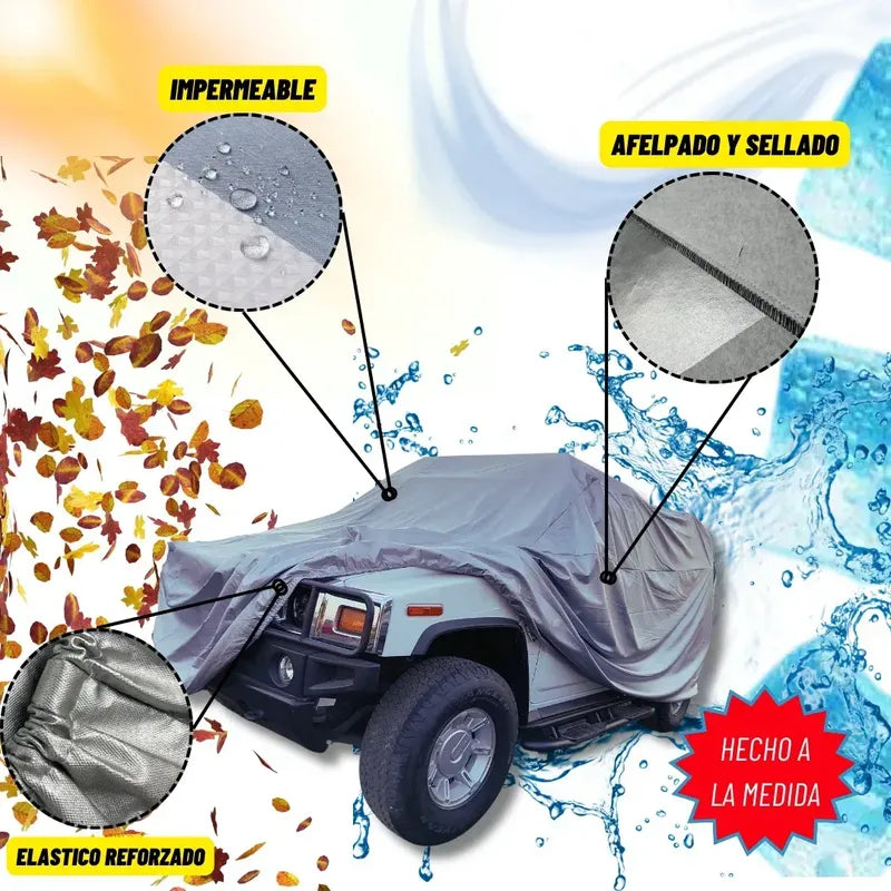 Carpa Funda Cubre Auto Premium Impermeable Gris L