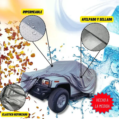 Carpa Funda Cubre Auto Premium Impermeable Gris L