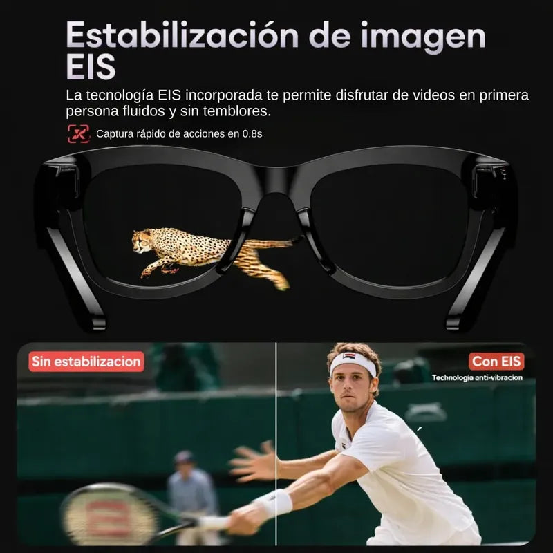 Lentes Smart G5 Asistente Voz Camara Fotos Y Musica Estándar Negro