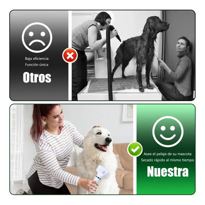 Cepillo Secador Quita Pelos Mascotas Perro Gato Saca Pelusas Blanco