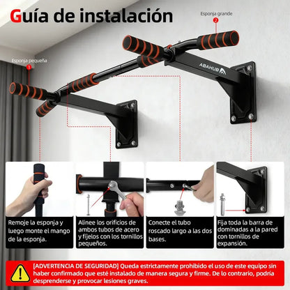 Barra De Ejercicios Para Dominadas En Pared Y Sistema Mullti Negro