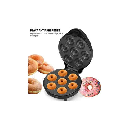Maquina De Waffles Y Donas Waflera Intercambiable Reposteria Negro