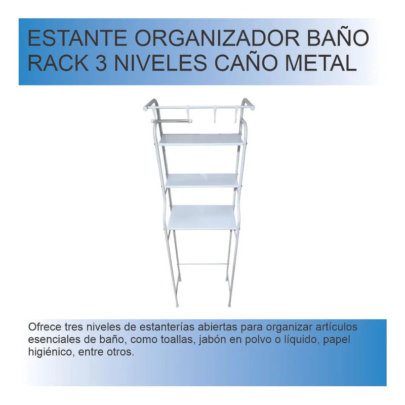 Organizador De Baño Tiene 3 Pisos P/ Ahorrar Espacio Premium Blanco