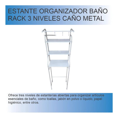 Organizador De Baño Tiene 3 Pisos P/ Ahorrar Espacio Premium Blanco