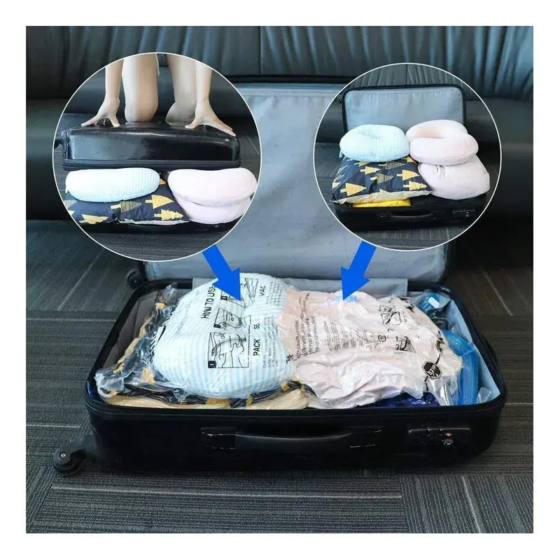 Pack De Bolsas Al Vacío Reutilizables Figoimport Para Ropa Y Edredones (12 Unidades)