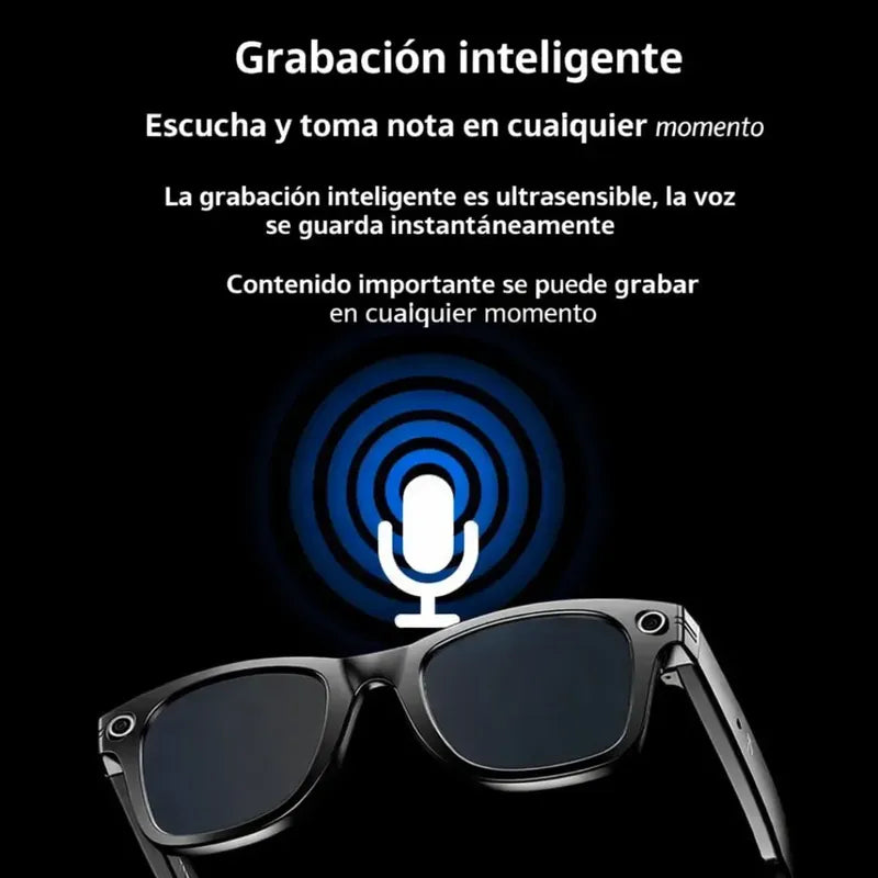 Lentes Smart G5 Asistente Voz Camara Fotos Y Musica Estándar Negro