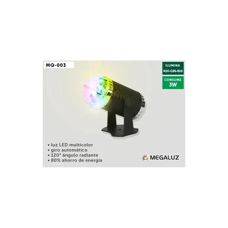 Mini Bola Disco LED RGB Giratoria Decorativa Multicolor Fiestas FIGGOS