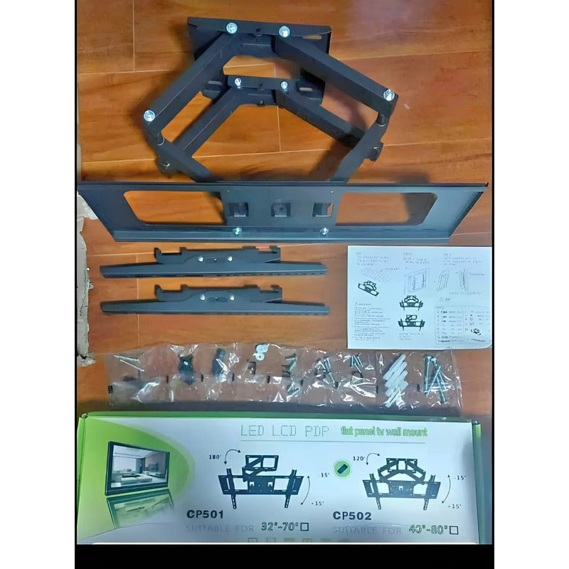 Soporte Tv Pared Ajustable Brazo 32-70 Hogar  Negro