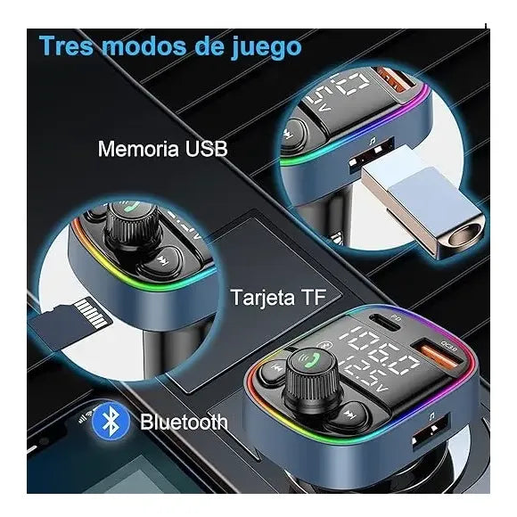 Transmisor Fm Bluetooth Cargador Auto Generic Pd-qc30