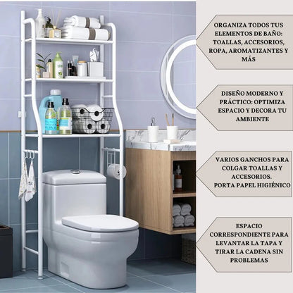 Organizador De Baño Tiene 3 Pisos P/ Ahorrar Espacio Premium Blanco