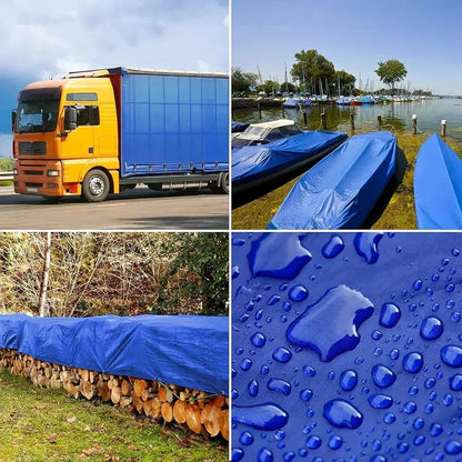 Carpa Lona Cobertor Impermeable Multiusos 8x12 M Azul Y Naranja