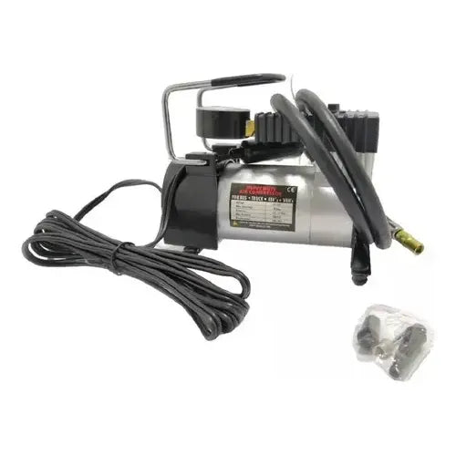 Compresor Aire Metalico Vehiculo Auto Moto Color Plateado
