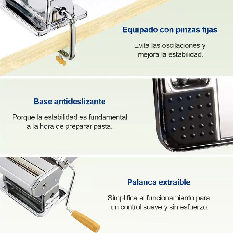 Maquina Para Hacer Pastas Caseras Fideos Acero Color Gris