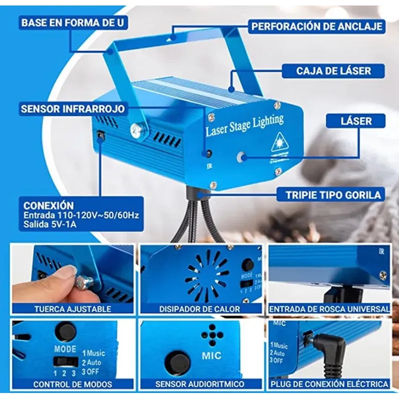 Proyector Laser Show Luces Navidad Festividades