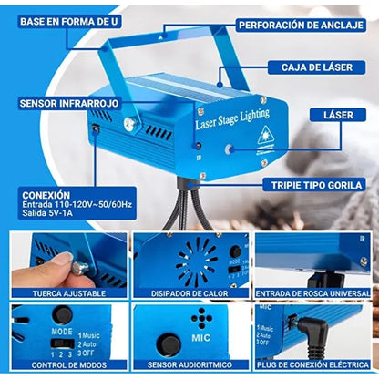 Proyector Laser Show Luces Navidad Festividades
