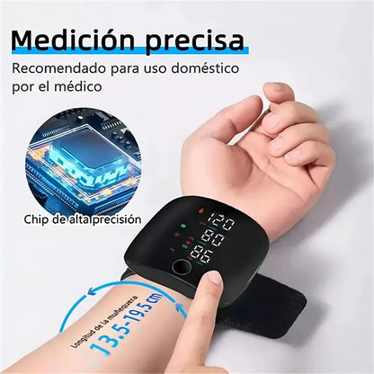Tensiómetro De Muñeca Figoimport 2025 Pantalla Grande Voz 99 Memorias Negro