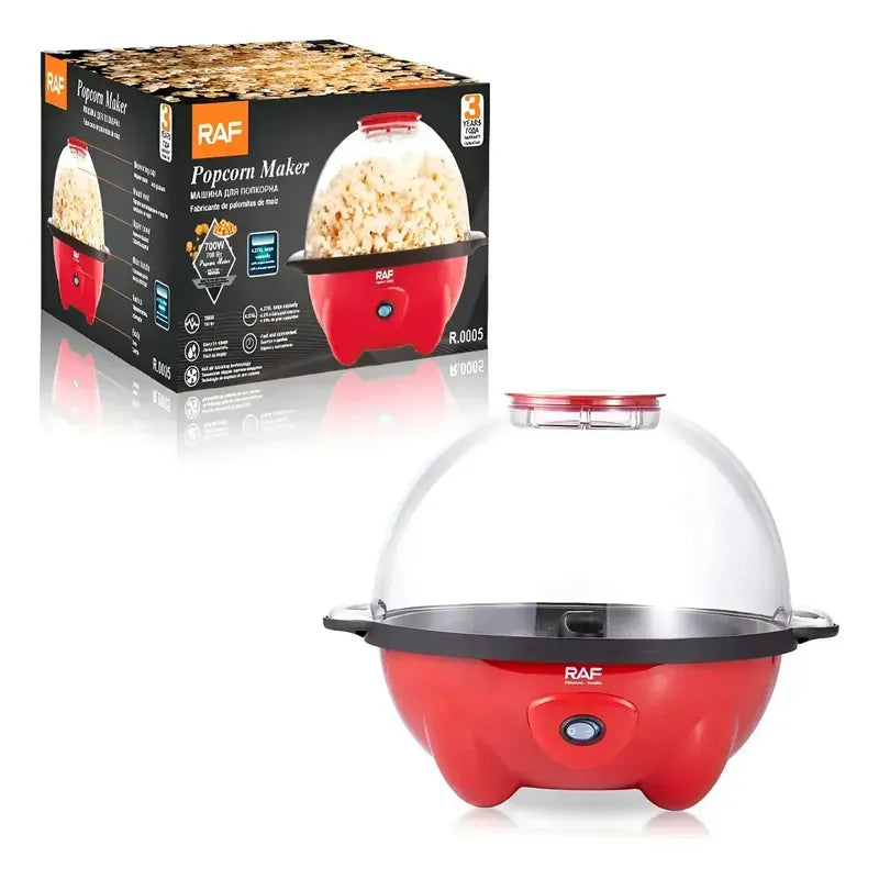 Maquina Para Hacer Cabritas Palomitas De Maiz Roja Gran Capacidad 18 Tazas Con Tapa Tazon Para Servir Ideal Para Cine En... Rojo