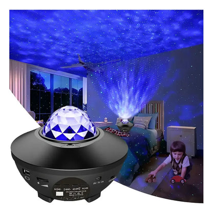Proyector Galaxy De Estrellas Led Con Sonido Bluetooth Negro