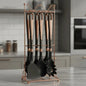 Utensilios Set  Silicona 7 Piezas Negro Marmol Y Rose Gold Negro