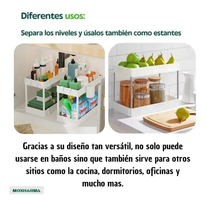 Carrito Organizador 4 Niveles Delgado Blanco  Blanco