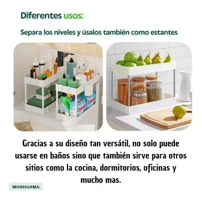 Carrito Organizador 4 Niveles Delgado Blanco  Blanco
