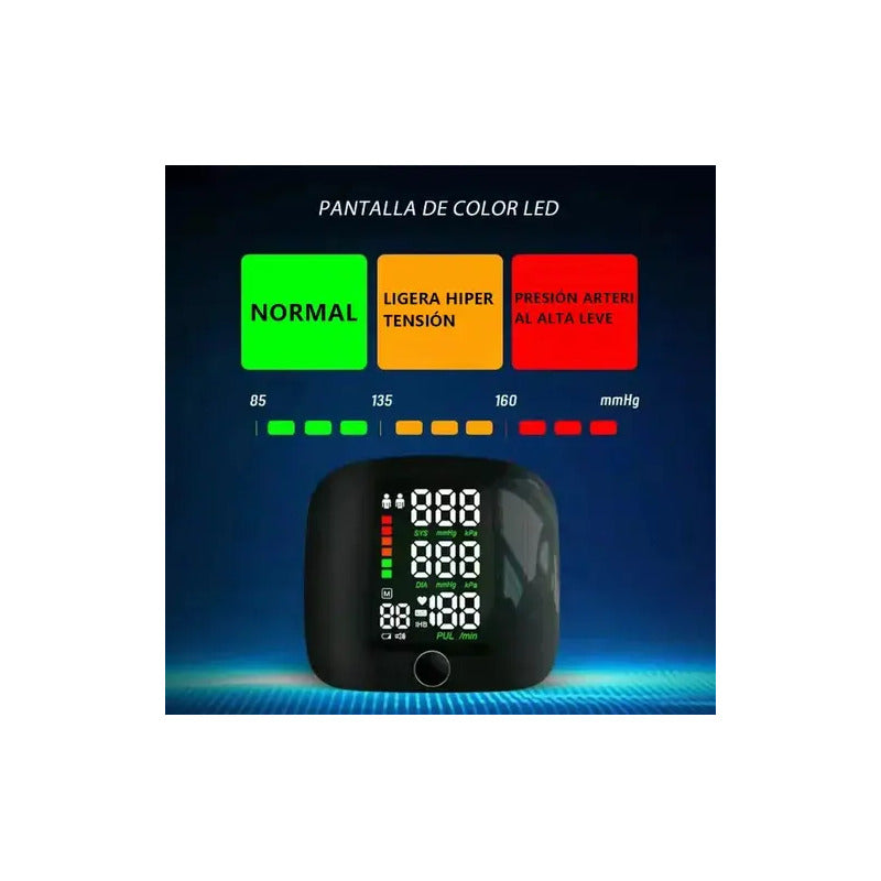 Tensiómetro De Muñeca Figoimport 2025 Pantalla Grande Voz 99 Memorias Negro