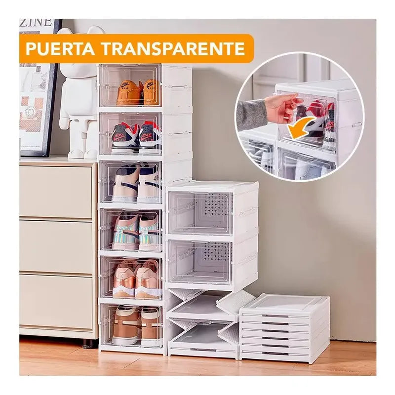 Zapatera Plegable De 6 Niveles Organizador De Almacenamiento Blanco