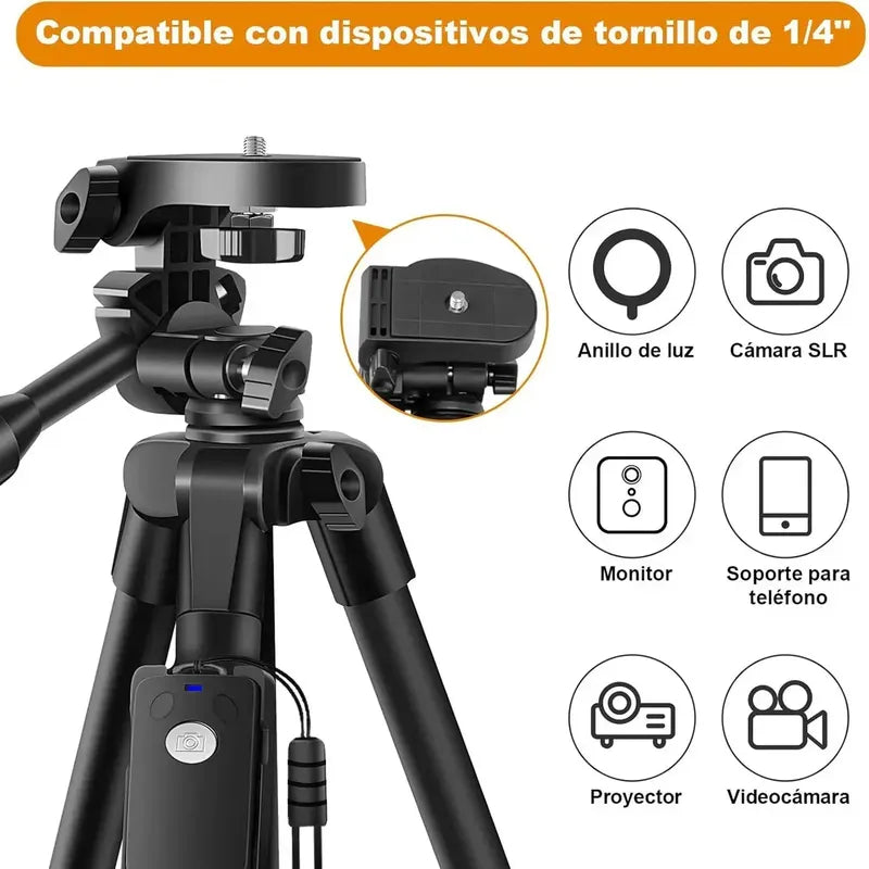 Trípode Para Celular Y Cámara Profesional Figostore Sl3600 De Aluminio Con Cabezal Panorámico Negro