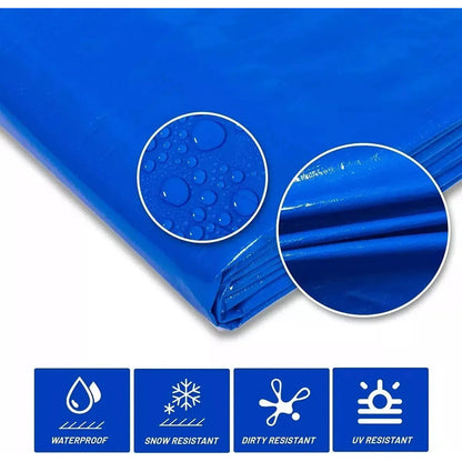 Carpa Lona Cobertor Impermeable Multiusos 8x12 M Azul Y Naranja