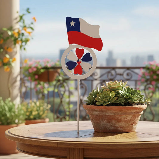 Pack 10 Remolinos De Viento Bandera Chilena 58 Cm Figoimport Chile