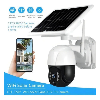 Camara Ip Solar Seguridad Wifi Exterior Hd 1080p Nocturna Color Blanco