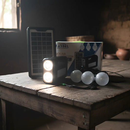 Sistema Iluminación Solar Casa 3 Ampolletas Led 12w Blanco