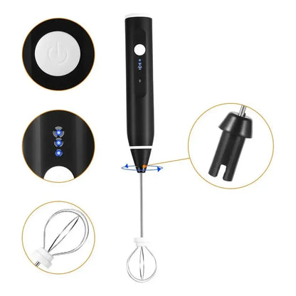 Batidora Eléctrica Mini Recargable Para Café Y Leche Betensh Negro-228094-262242 B45