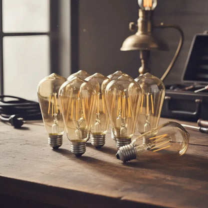 Ampolleta Vintage Led E27 4w Luz Cálida Retro Amarillo