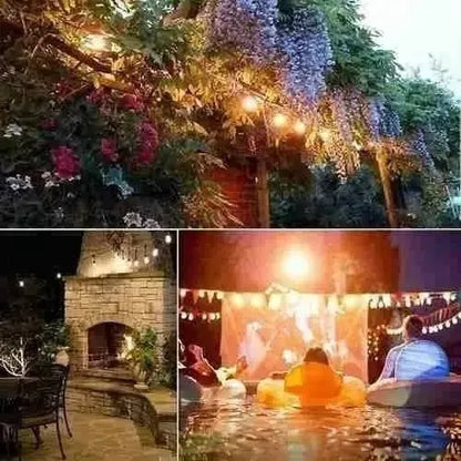 Soquete Guirnalda Terraza Patio Ampolletas Incl Luces Cálida