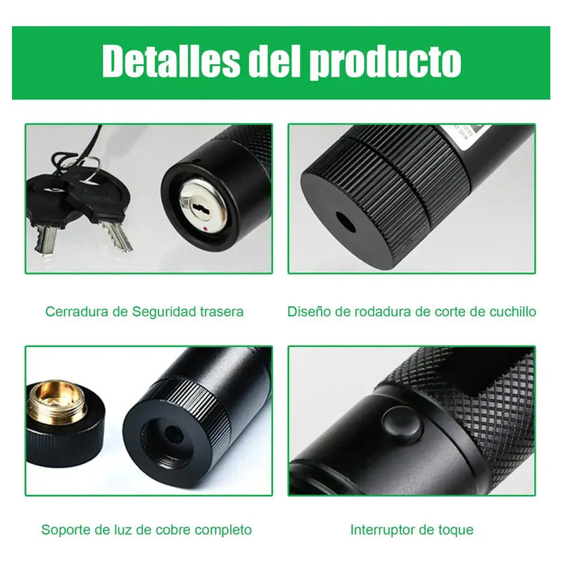 Puntero Laser Verde Astronómico Batería 10.000 Mw + Llave