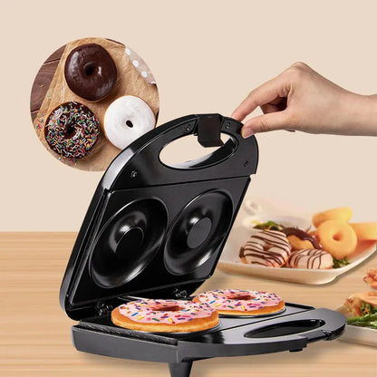 Máquina Para Donas Figostore Con 2 Espacios Grandes Y Antiadherente Negro