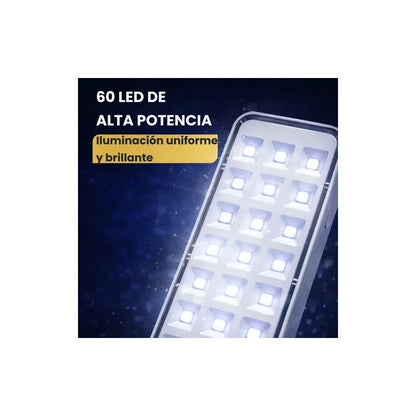 Pack X2 Lámpara Luz Led De Emergencia Recargable 20 Hrs Blanco